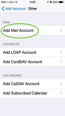 Add Mail Account