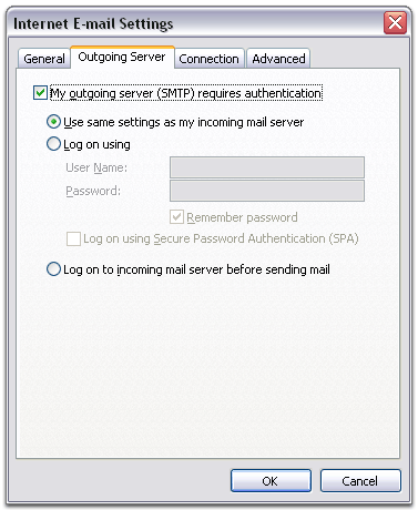 Smtp authentication required. SMTP settings.